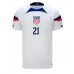 Forenede Stater Timothy Weah #21 Replika Hjemmebanetrøje VM 2022 Kortærmet